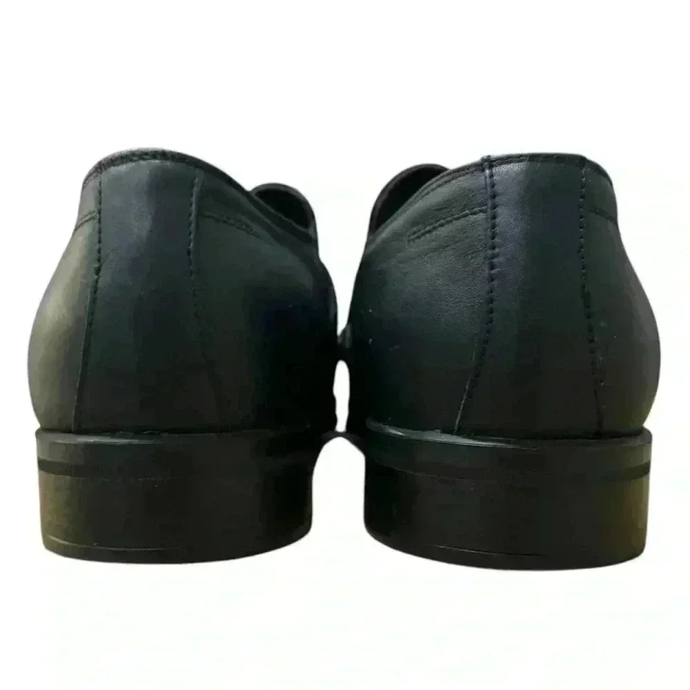 Bruno Magli Pitto Mens Black Leather Loafers & Slip Ons Casual Shoes 9.5 EUC